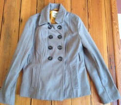 Old Navy Double Brested Peacoat Gray Wool Blend Fitted Coat Jacket M - £19.90 GBP