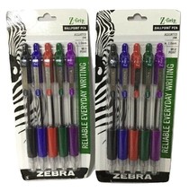 10 Zebra Z-Grip Retractable Ballpoint Pen, Med Point, 1.0mm Assorted Col... - £4.65 GBP