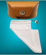 Tory Burch Sunglasses Eyeglasses Leather Case gold logo magnetic Half Moon - $71.85 CAD
