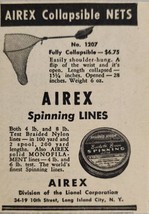 1949 Print Ad Airex Fishing Lines &amp; Collapsible Nets Lionel Long Island ... - $7.99