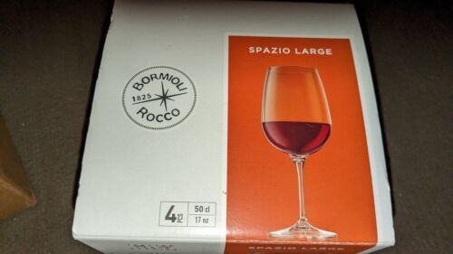 Bormioli Rocco Spazio 17 oz Large Wine Glass Made in Italy, Set of 4 - £35.80 GBP