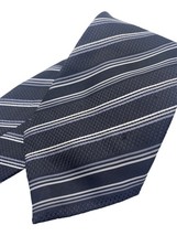 Vintage George Martin Collection Tie Necktie Black Gray White Textured S... - $13.47