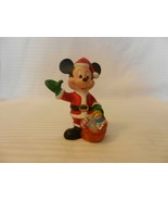 Vintage Disney Mickey Mouse as Santa With Bag of Gifts Christmas Ornament - $38.00