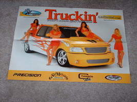 Vintage 2001 Truckin&#39; Magazine Custom Truck Mini Poster Sexy Models Super Crew - £76.28 GBP