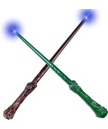2 Pk Plastic Light  Sound Magic Wands Wizard Witch 1 Brown 1 Green Acces... - $37.16 CAD