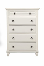 38" White Solid Wood Five Drawer Chest - $16,393.24 MXN