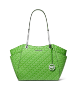 New Michael Kors Jet Set Large Logo Shoulder Bag Jungle Green with Dust bag - $120.81
