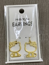 Hello Kitty Silver Accessory Earrings Gold Color - £22.64 GBP