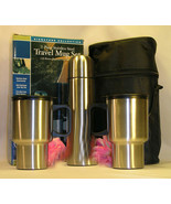 New 4 Piece Silver Travel Mug Set Coffee Tea 2 Cups 1 Thermos Warm / Col... - £17.30 GBP