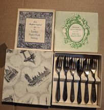 Loxley Silver Plated Pastry Fork Set of 6 British Collectible Sheffield - $7.91