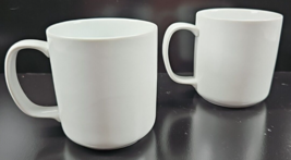 2 The Cellar Whiteware Basics Mug Set Macys Exclusive Smooth Coffee Cup Dish Lot - £23.20 GBP