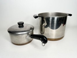 Vintage Revere Ware Pre-1968 Cookware 8qt Stock Pot &amp; 2qt Saucepan  - $39.55