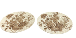 Royal Staffordshire 10 inch Plates Charlotte Brown Clarice Cliffs Vintag... - £27.11 GBP