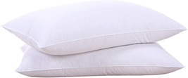 Goose down Feather White Pillow Inserts, 100% Cotton Fabric Cover Bed - £57.41 GBP
