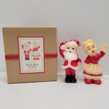 Two’s Company Christmas Holiday Decor Mr &amp; Mrs Santa Claus Candle Set  - £9.38 GBP