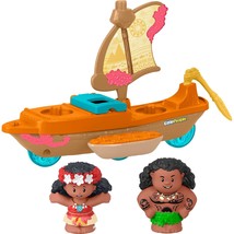 Fisher-Price Little People Toddler Toys Disney Princess Moana &amp; Mauis Canoe Sail - £22.13 GBP