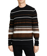 Theory Mens Black Striped Hilles All Cashmere Crew Neck Sweater XLarge X... - $270.73 CAD