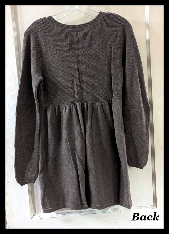 Women's Chestnut Brown Sonoma Ribbed Baby Doll Long Sleeve Sweater/Top M Item image 3