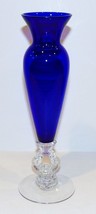 Exquisite Vintage Htf Cambridge Elegant Glass Cobalt Keyhole 10&quot; Vase - £100.73 GBP