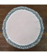 Vintage Handmade Dresser Doily 12 Inch Round Pink White - $147.11 MXN