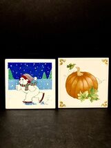 Vintage 1984 Avon &quot;Shades Of Autumn&quot; Ceramic Pumpkin Tile Hanging Trivet... - $176.71 MXN