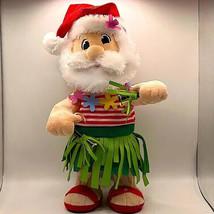 Merry Brite 15” Santa Claus Tropical Animated Dancing Hula Sings Mele Kalikimaka - £30.24 GBP