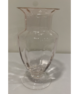 Vintage Pale Pink Tiffin Crystal Vase Optic Panels Beautiful EUC