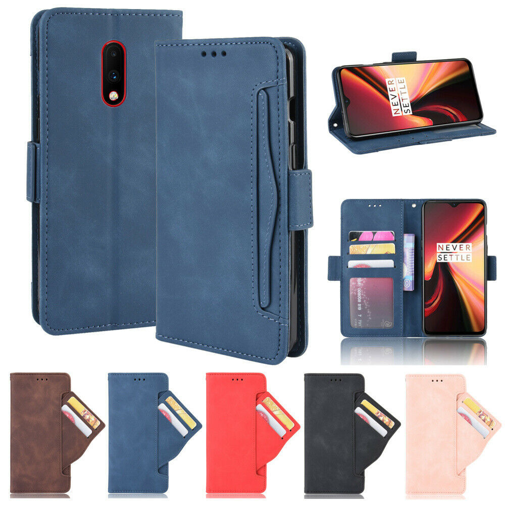 for oneplus 7 pro leather wallet card holder stand flip cover shockproof pu case