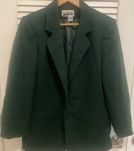 Vintage Prophecy Petite 100% Wool Green 1 Button Blazer  Pockets Size 8 - $25.73