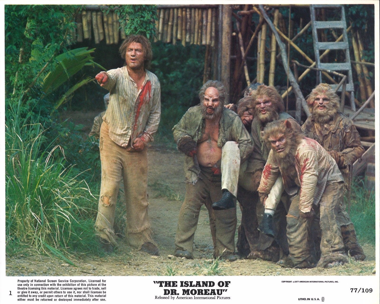 *H.G. Wells&#39; THE ISLAND OF DR. MOREAU (1977) Lobby Card Set Beasts Into ... - $150.00