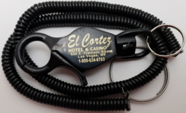 El Cortez Hotel Casino bungee players card/keychain holder lanyard, black - £2.33 GBP