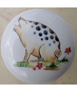 Ceramic Knobs Knob w/ Folksie Pig #2 Swine Sow Boar - $6.11 CAD