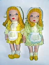 Antique/Vintage 1940-1950&#39;s Twin Cloth Dutch Dolls w/Original Clothing - £95.92 GBP