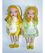 Antique/Vintage 1940-1950&#39;s Twin Cloth Dutch Dolls w/Original Clothing - £95.70 GBP