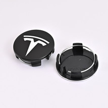 4 pcs 56mm Tesla Wheel Center Cap Black white emblem Hub caps - $17.99