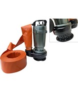 1.5HP Submersible Water Transfer Pump 10566 GPH w/50ft x 3&quot; PVC Hose 4 P... - $220.65