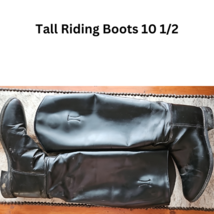 Tall Black Horse Equestrian Riding Boots Size 10 1/2 USED - £39.81 GBP
