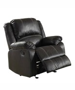 Zuriel Motion Rocker Recliner, Black Faux Leather - $11,873.85 MXN