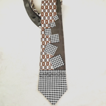 Viareggio Italian Silk Necktie Handmade Cream Multi Geometric Foulard Ti... - $46.00