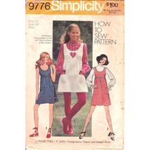 Vintage Sewing PATTERN Simplicity 9776, How to Sew 1971 Misses Mini Jumper or Dr - $19.35