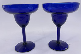 Pier 1 P1C13 Cobalt Blue 4- Set of 2 7 oz Margarita Glasses 6 1/8&quot; Retired - £11.86 GBP