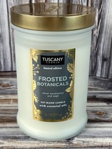 Tuscany 18 oz Scented 2-Wick Soy Blend Candle - Frosted Botanicals - £7.53 GBP