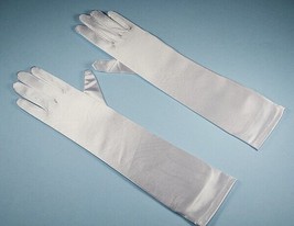 Bridal Prom Costume Adult Satin Gloves Ivory Solid Elbow Length New Party - £9.36 GBP
