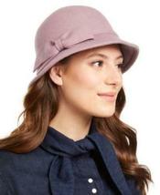 INC Womens Bow Cloche Wool Hat Dusty Lilac Adjustable One Size Bell Shape - £18.34 GBP