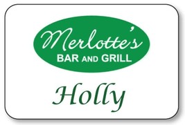 HOLLY TRUE BLOOD Merlottes Bar &amp; Grill Magnet Fastener Name Badge Halloween Cost - £13.54 GBP