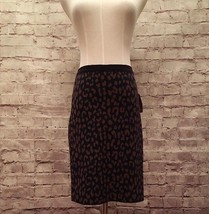 Rachel Roy Womens Size S Stretch Knit Pencil Skirt Navy Brown Animal Print NEW - £22.91 GBP