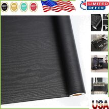 Removable 24&quot; X 118&quot; Black Wood Grain Contact Paper for Effortless Redec... - $66.88 CAD