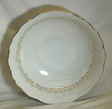 Czechoslovakia Vegetable Bowl Gold Abstract Loops &amp; Trim - $49.49