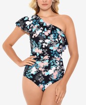 MSRP $99 Swim Solutions One Shoulder One-Piece Swimsuit Size 16 - £28.21 GBP