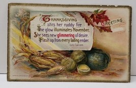 Thanksgiving Greetings John Winsch Lucy Larcom Gold Gild Postcard B11 - £5.75 GBP